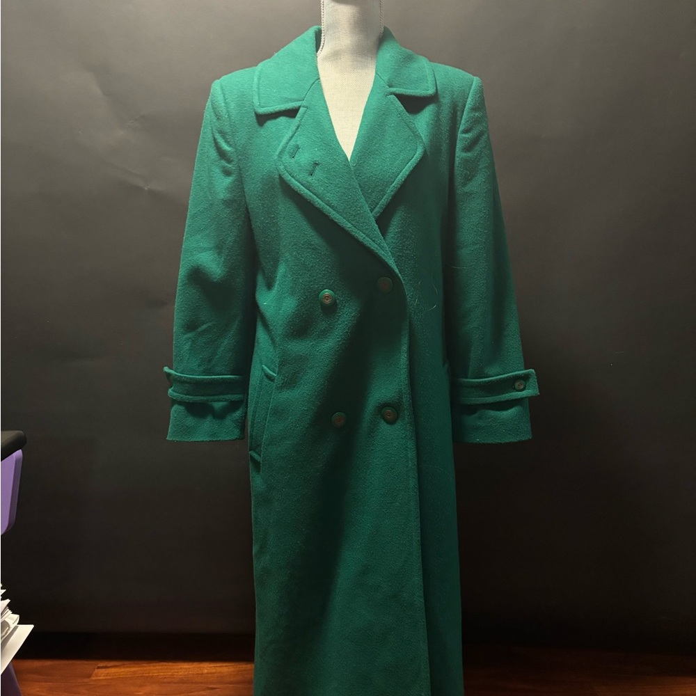 Teal Double-Breasted Women's Pea Coat
